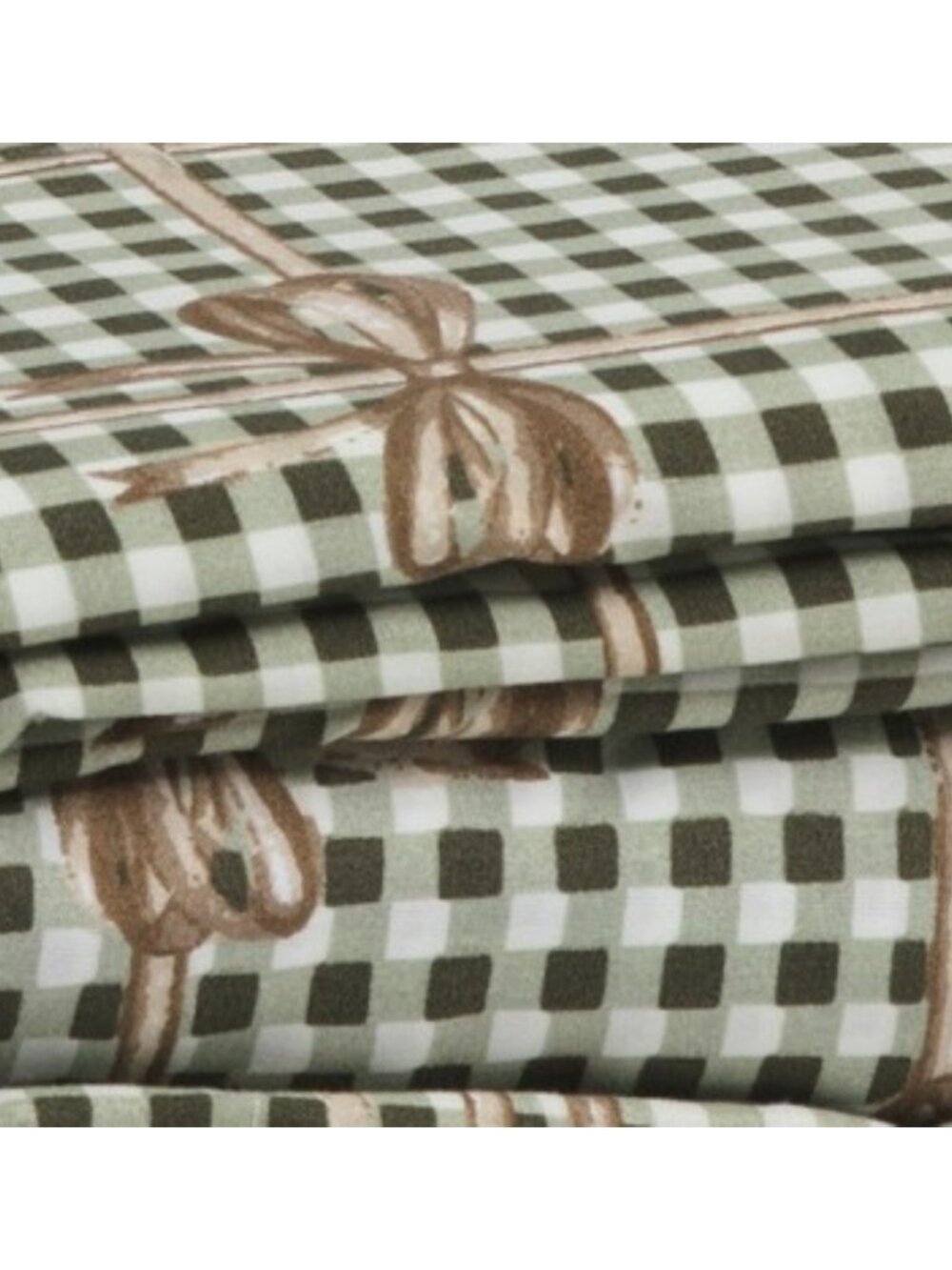 CUPCAKES & CASHMERE Gingham Bow Sheet Set - Picture 4 of 4